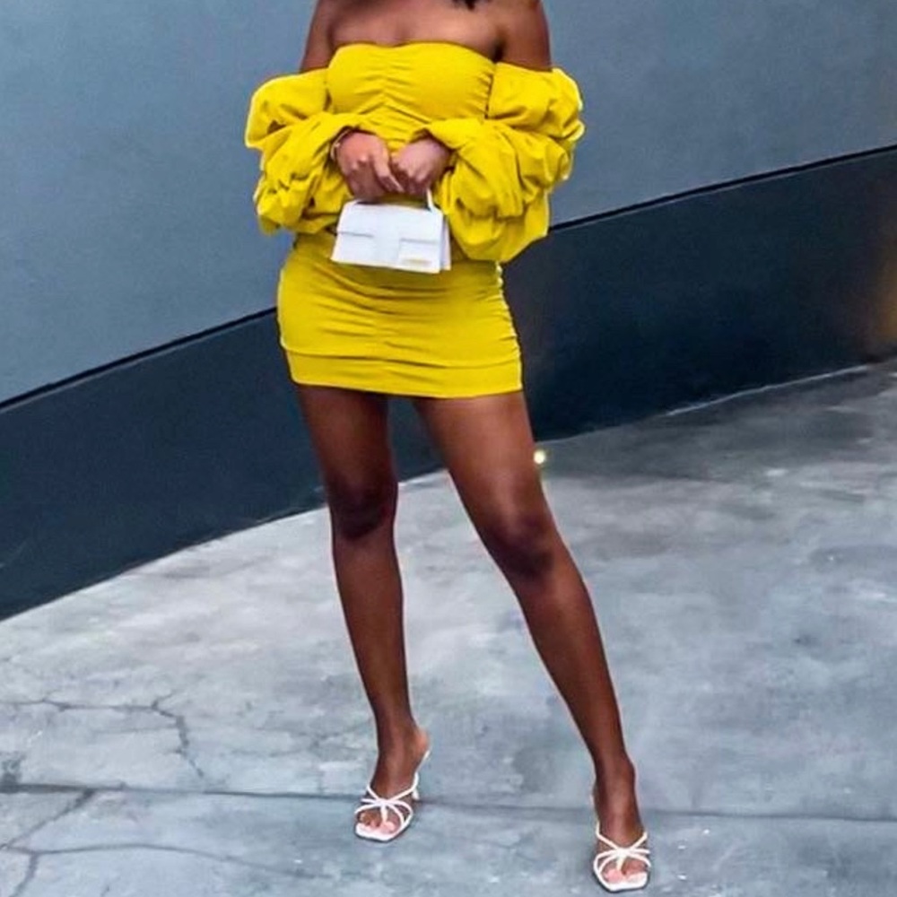 ASOS ruched bodycon mini dress with sleeves